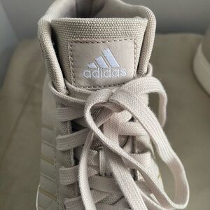 adidas High-Top Sneakers in Beige Canvas with White Logo